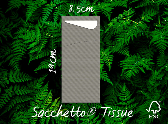 Granite grey Sacchetto® tissue cutlery napkin