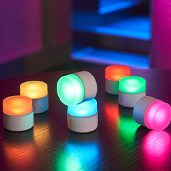 Colourful LED light candle holders