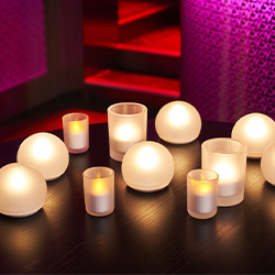 A range of LED light candle holders