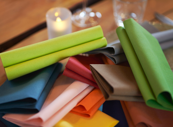Wide selection of linen feel napkin colours